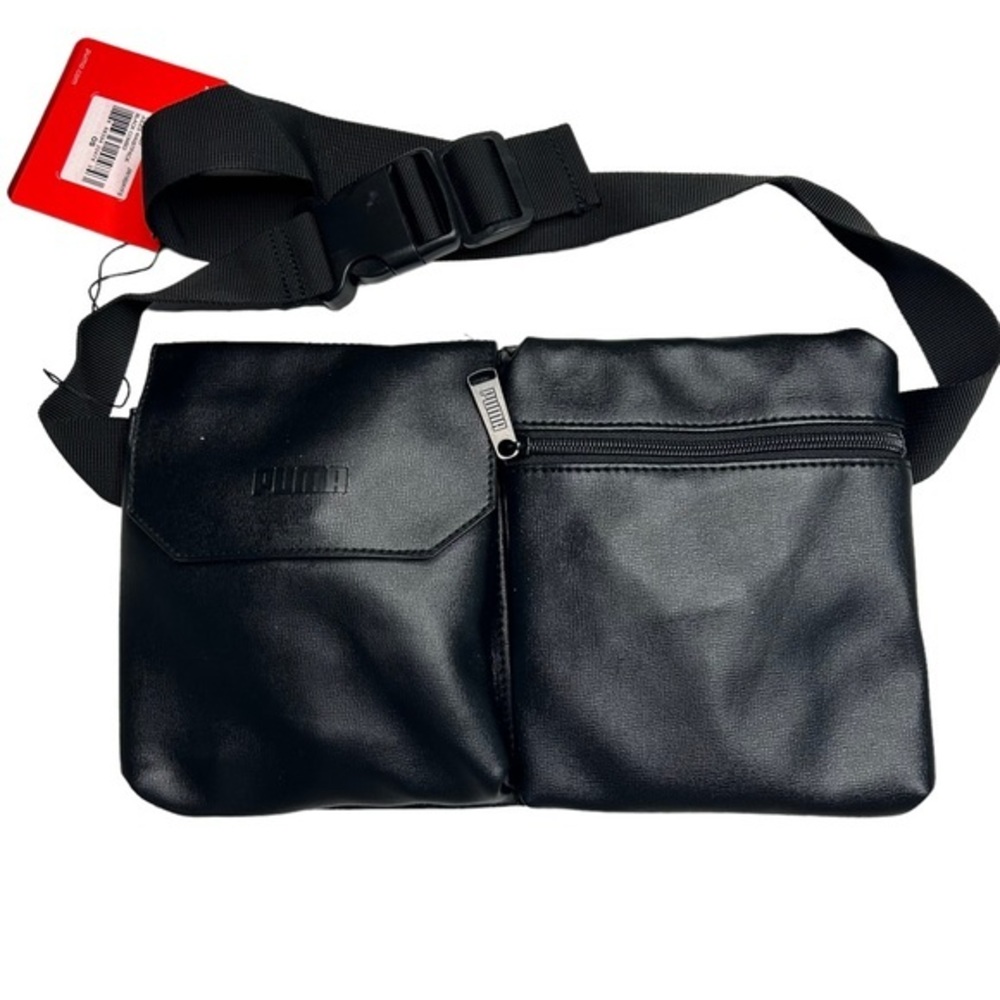 Puma Jules Waist Pack Fanny Pack Black Adjustable Strap 2 Pockets Travel Casual